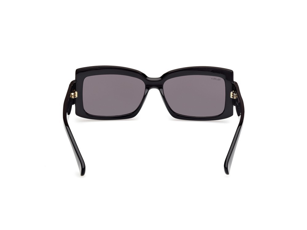 Occhiali da sole MaxMara Lee-3 MM0140 (01A) colore nero lucido  forma rettangolare lenti fumo