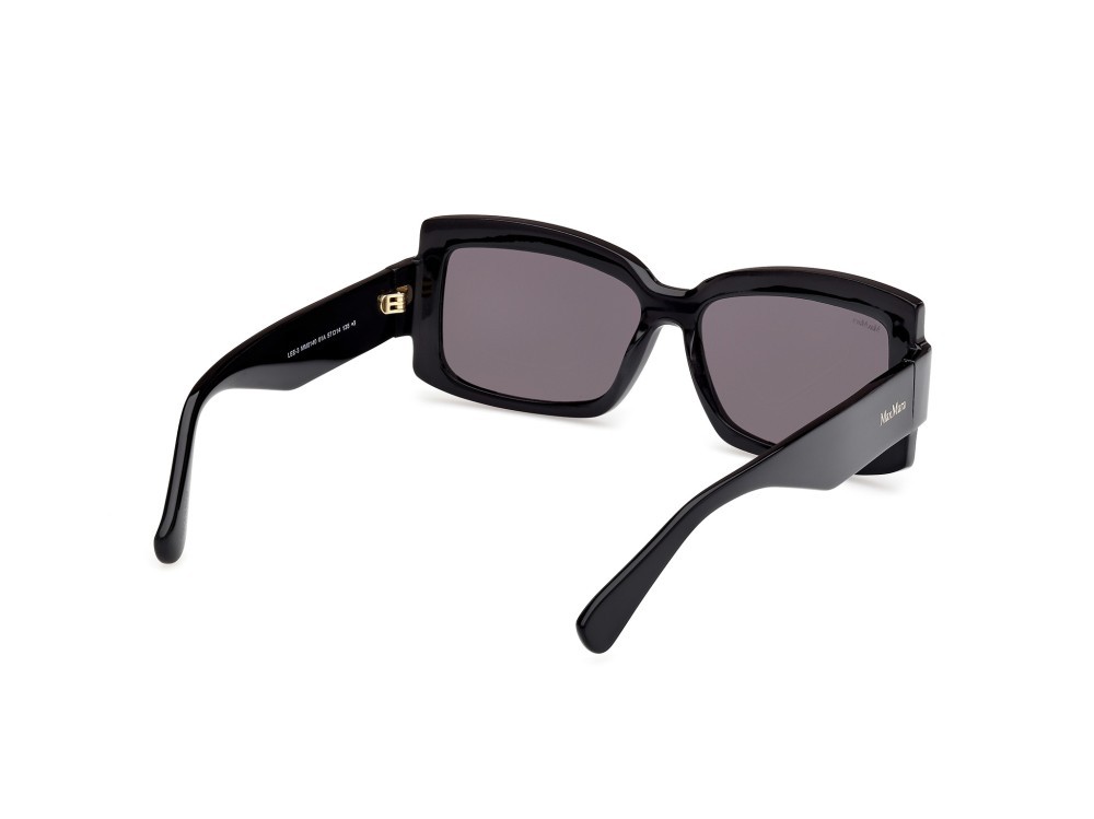Occhiali da sole MaxMara Lee-3 MM0140 (01A) colore nero lucido  forma rettangolare lenti fumo