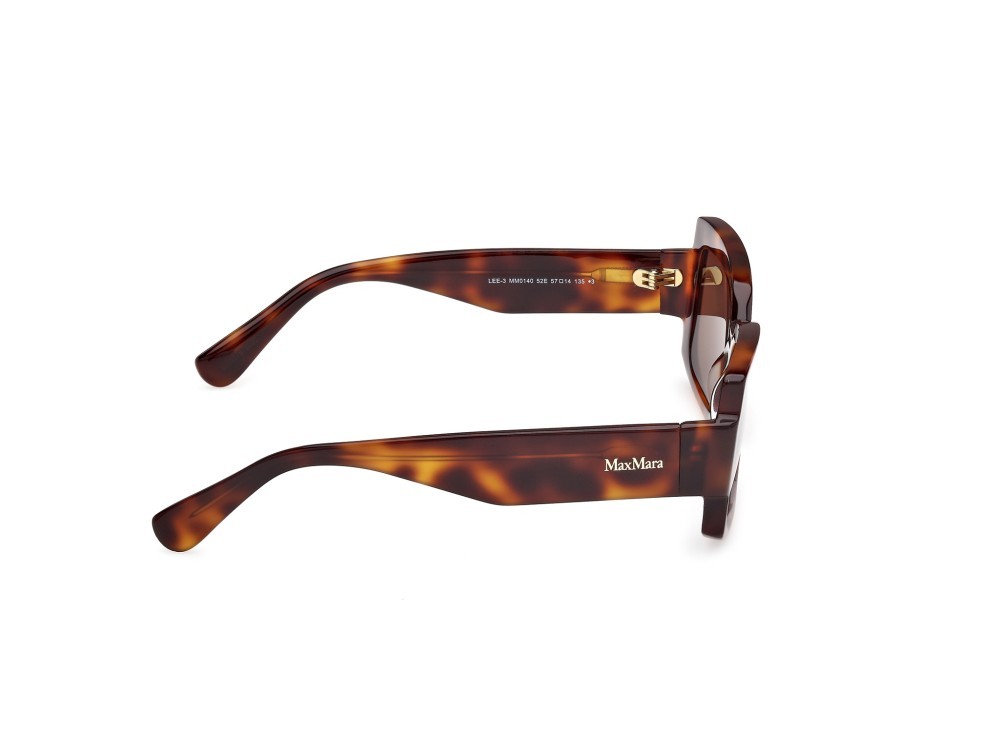 Occhiali da sole MaxMara Lee-3 MM0140 (52E) colore avana scura  forma rettangolare lenti marrone
