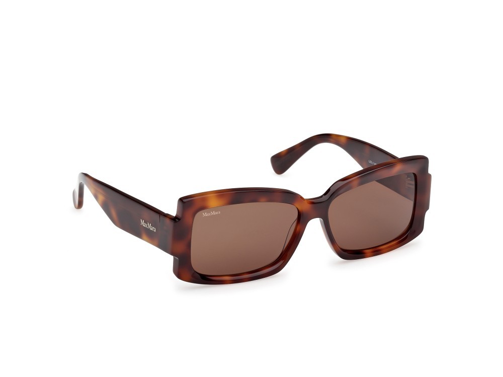 Occhiali da sole MaxMara Lee-3 MM0140 (52E) colore avana scura  forma rettangolare lenti marrone