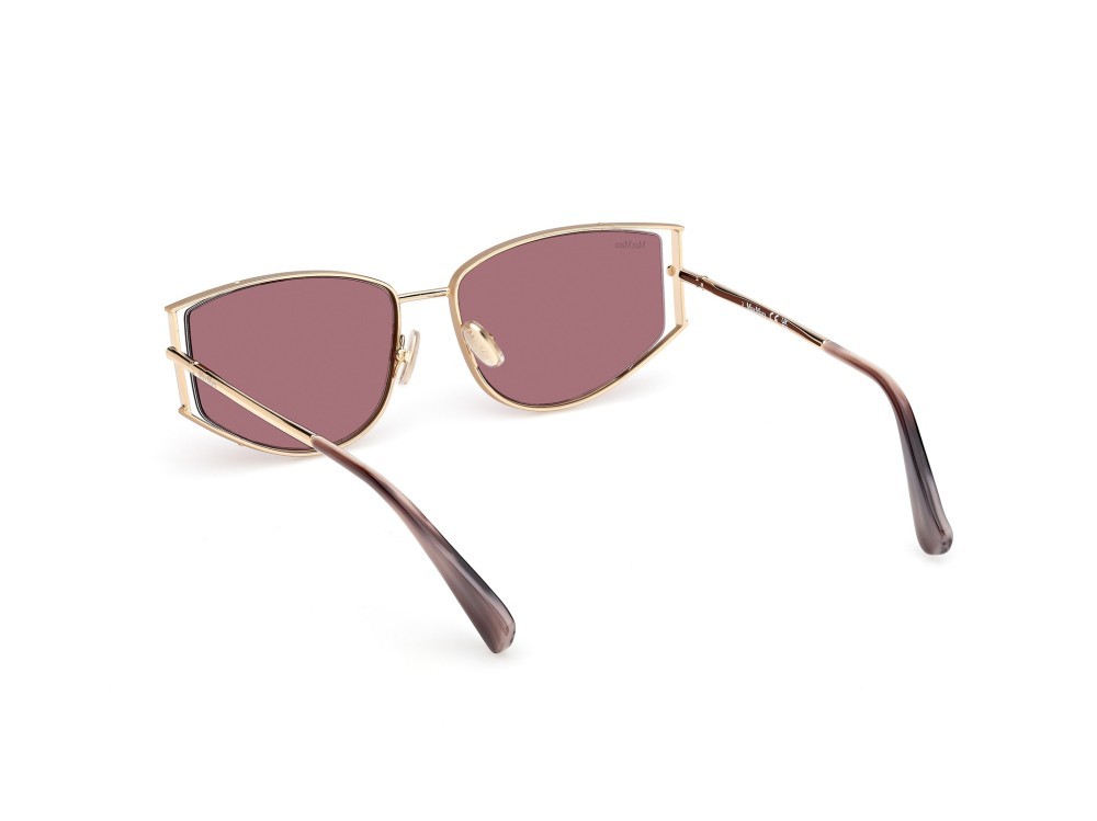 Occhiali da sole MaxMara Menton-3 MM0141 (32Y) colore oro pallido lucido forma cat eye lenti viola