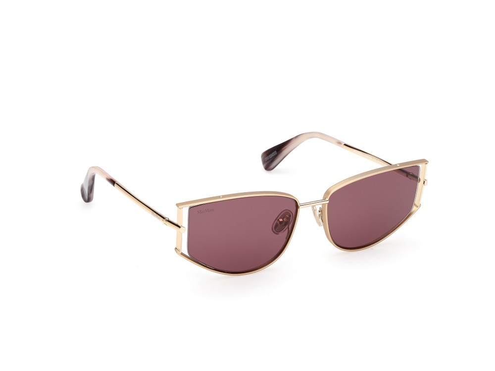 Occhiali da sole MaxMara Menton-3 MM0141 (32Y) colore oro pallido lucido forma cat eye lenti viola