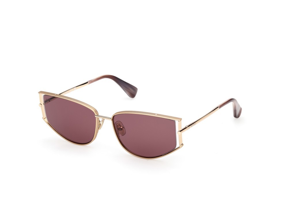 Occhiali da sole MaxMara Menton-3 MM0141 (32Y) colore oro pallido lucido forma cat eye lenti viola