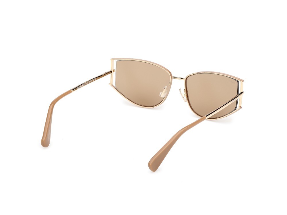 Sonnenbrillen MaxMara Menton-3 MM0141 (45E) farbe  oro pallido lucido form cat-eye gläser marrone