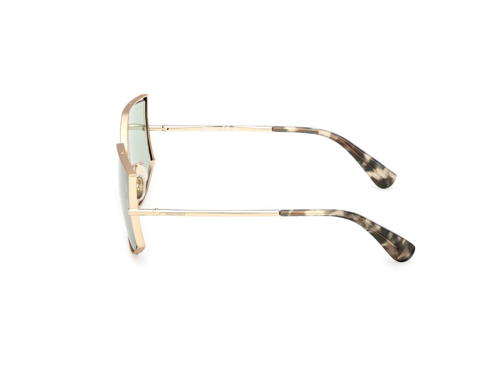 Occhiali da sole MaxMara Menton-4 MM0142 (32N) colore oro pallido lucido forma cat eye lenti verde