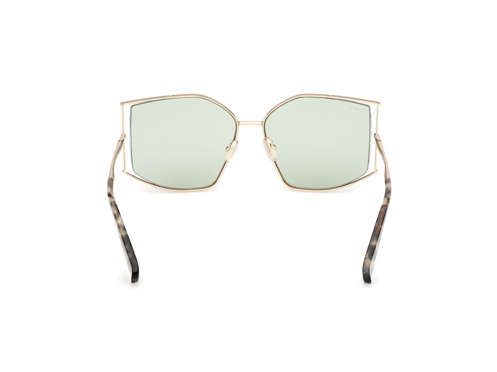 Occhiali da sole MaxMara Menton-4 MM0142 (32N) colore oro pallido lucido forma cat eye lenti verde
