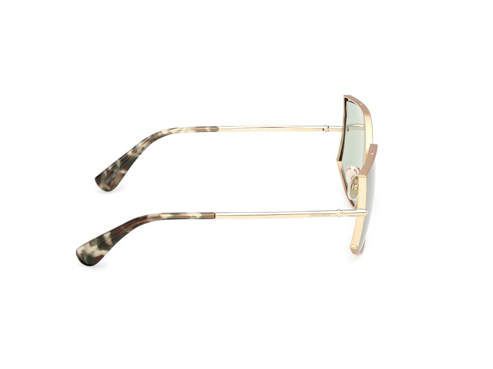 Occhiali da sole MaxMara Menton-4 MM0142 (32N) colore oro pallido lucido forma cat eye lenti verde