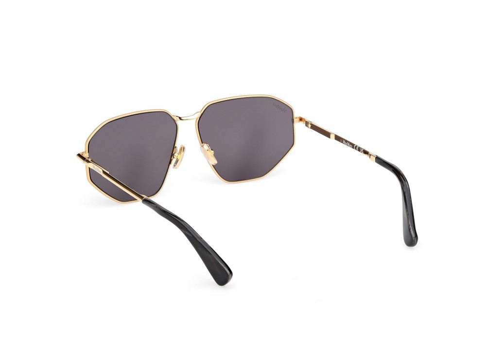 Occhiali da sole MaxMara Miller-4 MM0143 (30A) colore oro endura lucido forma navigator lenti fumo