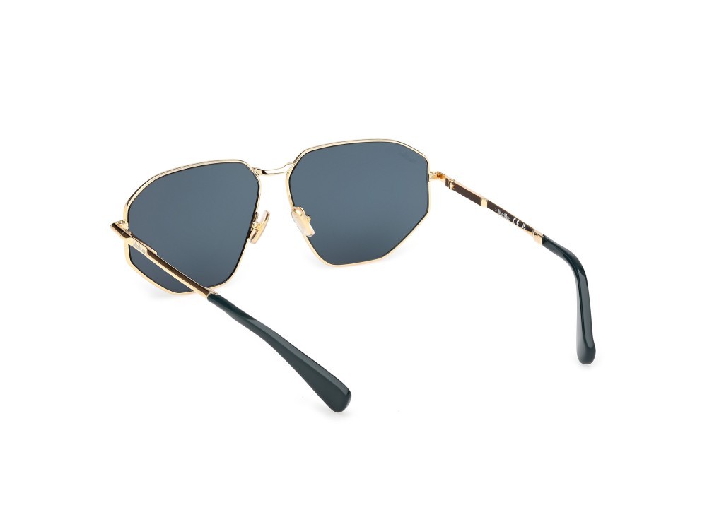 Occhiali da sole MaxMara Miller-4 MM0143 (30N) colore oro endura lucido forma navigator lenti verde