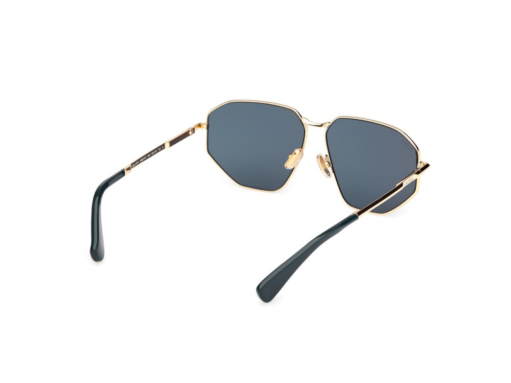 Occhiali da sole MaxMara Miller-4 MM0143 (30N) colore oro endura lucido forma navigator lenti verde