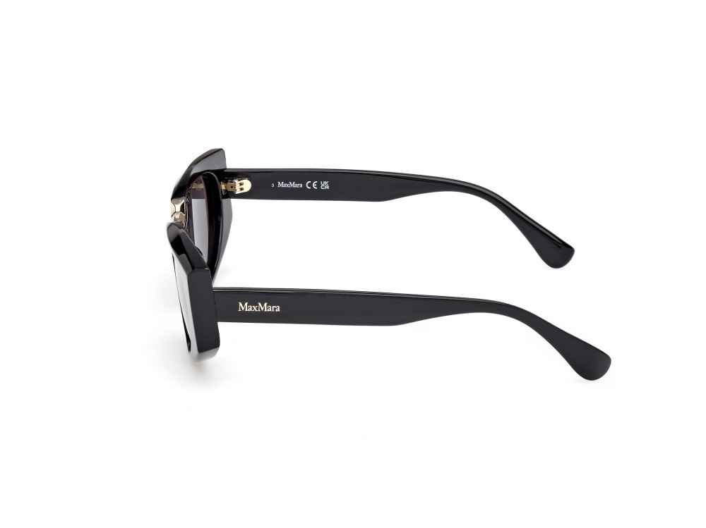 Occhiali da sole MaxMara Spark-8 MM0144 (01A) colore nero lucido forma rettangolare lenti fumo