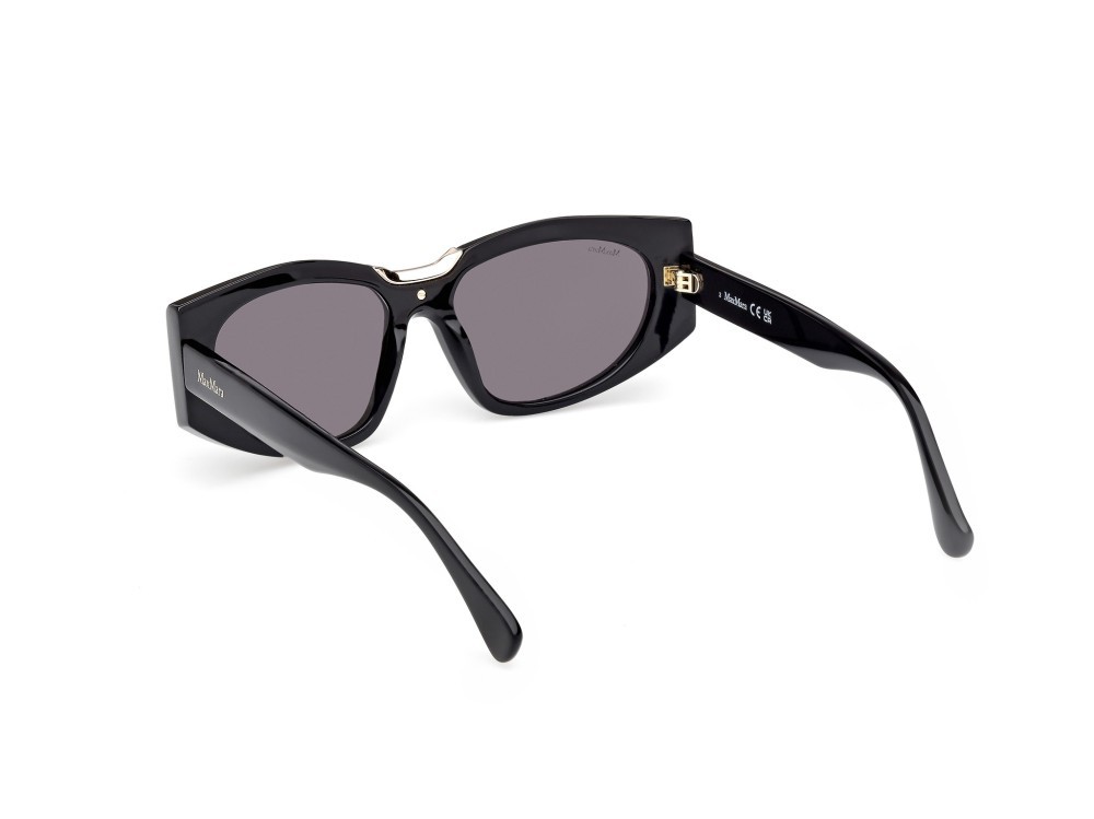 Occhiali da sole MaxMara Spark-8 MM0144 (01A) colore nero lucido forma rettangolare lenti fumo