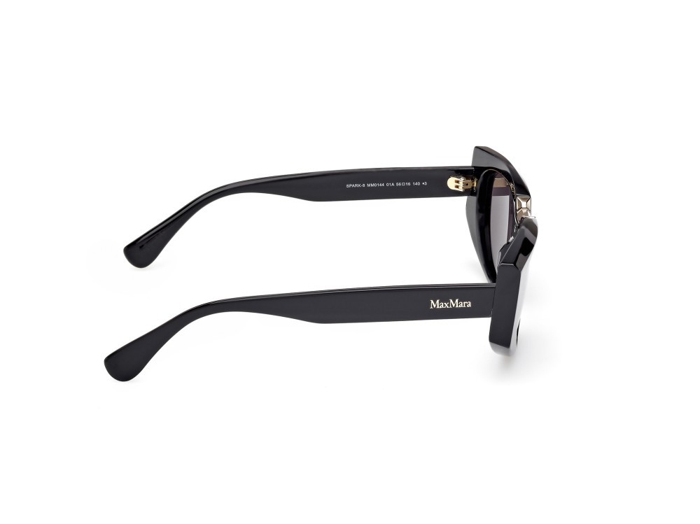 Occhiali da sole MaxMara Spark-8 MM0144 (01A) colore nero lucido forma rettangolare lenti fumo