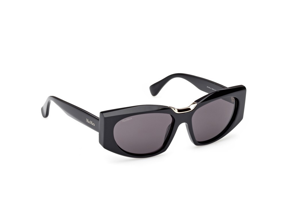 Occhiali da sole MaxMara Spark-8 MM0144 (01A) colore nero lucido forma rettangolare lenti fumo