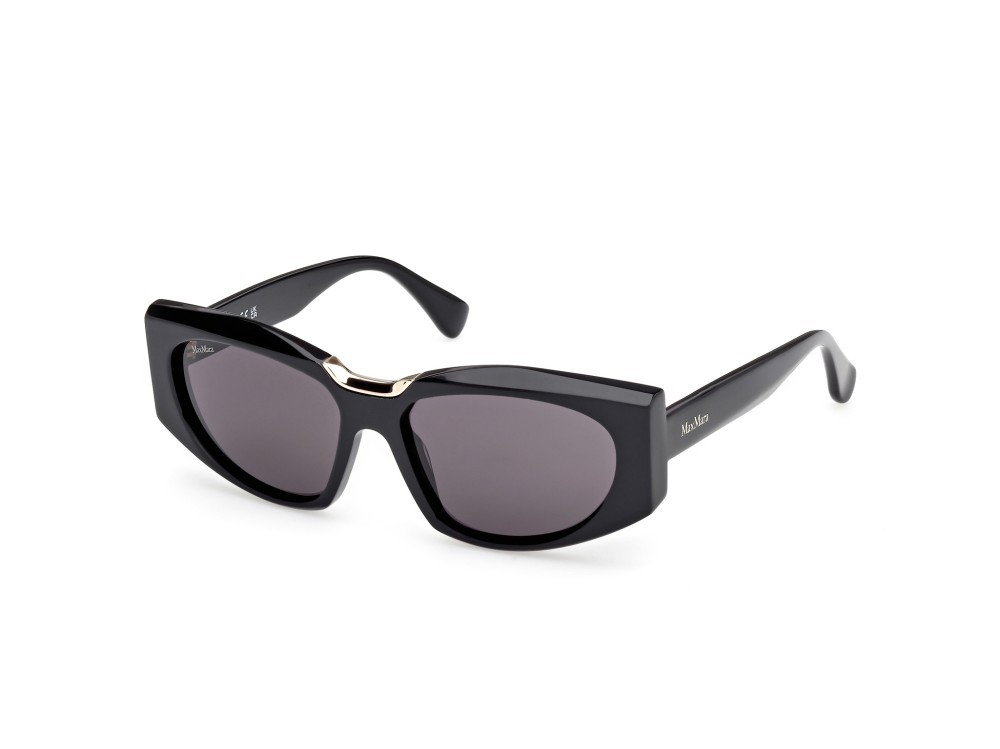 Occhiali da sole MaxMara Spark-8 MM0144 (01A) colore nero lucido forma rettangolare lenti fumo