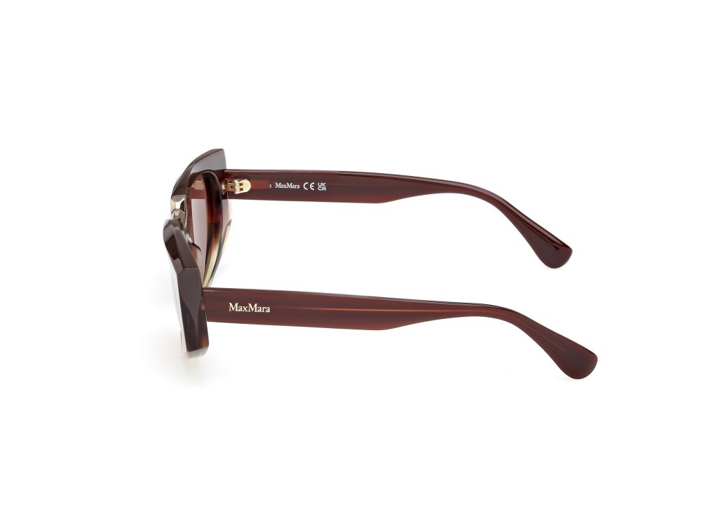 Occhiali da sole MaxMara Spark-8 MM0144 (50E) colore marrone chiaro/sfumato - marrone scuro lucido forma rettangolare lenti marrone