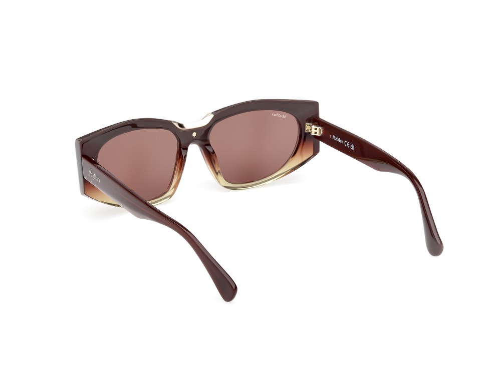 Occhiali da sole MaxMara Spark-8 MM0144 (50E) colore marrone chiaro/sfumato - marrone scuro lucido forma rettangolare lenti marrone