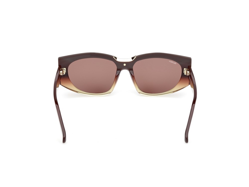 Occhiali da sole MaxMara Spark-8 MM0144 (50E) colore marrone chiaro/sfumato - marrone scuro lucido forma rettangolare lenti marrone