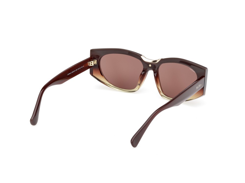 Occhiali da sole MaxMara Spark-8 MM0144 (50E) colore marrone chiaro/sfumato - marrone scuro lucido forma rettangolare lenti marrone