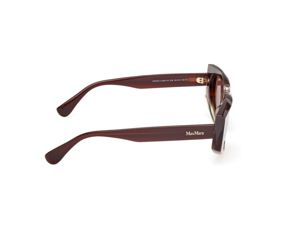 Occhiali da sole MaxMara Spark-8 MM0144 (50E) colore marrone chiaro/sfumato - marrone scuro lucido forma rettangolare lenti marrone