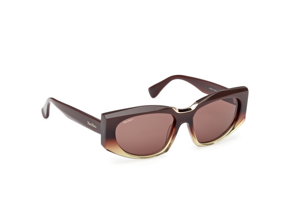 Occhiali da sole MaxMara Spark-8 MM0144 (50E) colore marrone chiaro/sfumato - marrone scuro lucido forma rettangolare lenti marrone