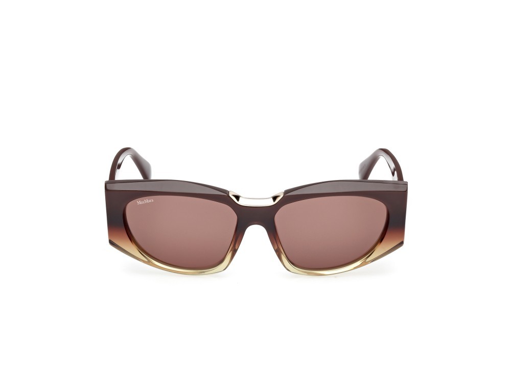 Occhiali da sole MaxMara Spark-8 MM0144 (50E) colore marrone chiaro/sfumato - marrone scuro lucido forma rettangolare lenti marrone