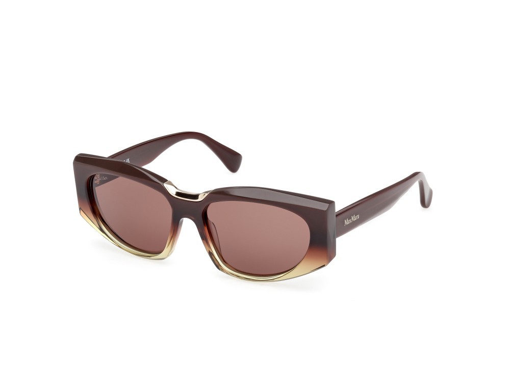 Occhiali da sole MaxMara Spark-8 MM0144 (50E) colore marrone chiaro/sfumato - marrone scuro lucido forma rettangolare lenti marrone