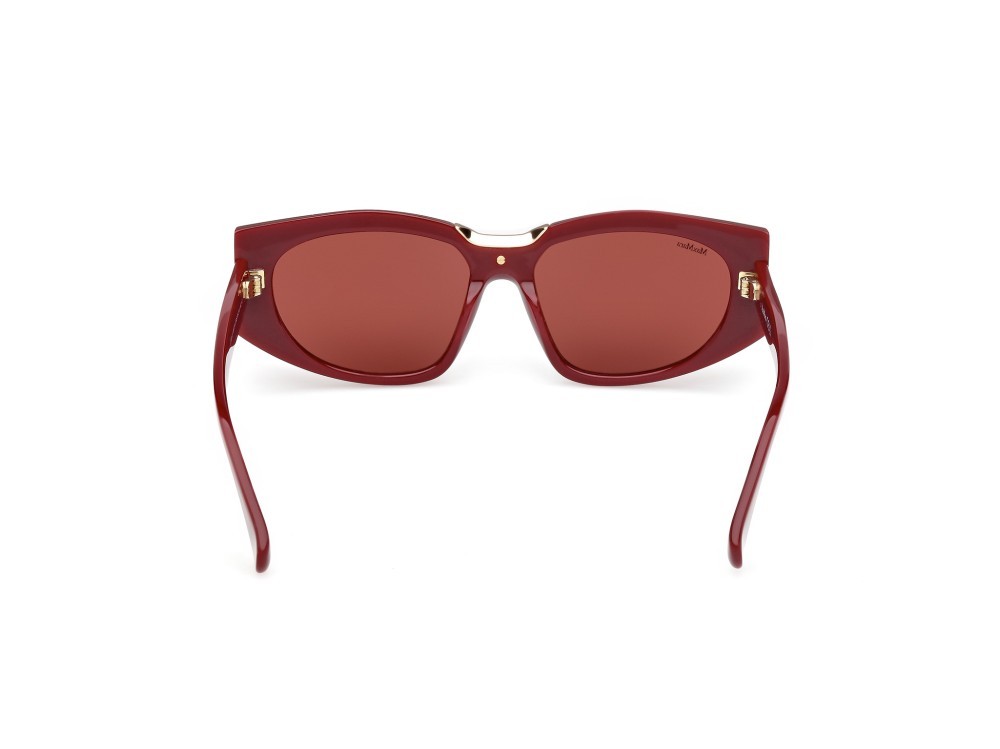 Occhiali da sole MaxMara Spark-8 MM0144 (69S) colore bordeaux lucido forma rettangolare lenti bordeaux