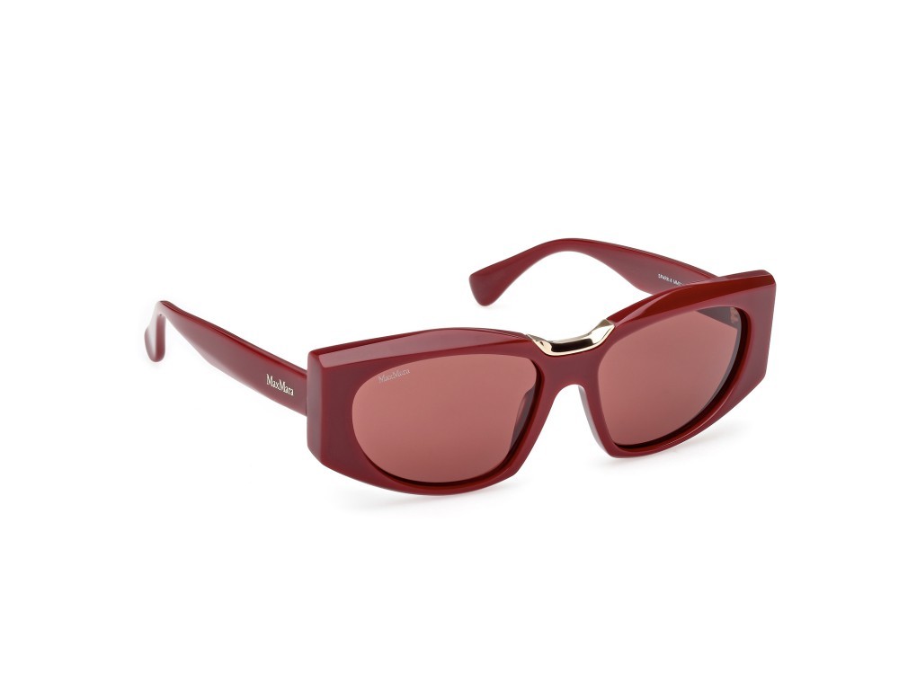 Occhiali da sole MaxMara Spark-8 MM0144 (69S) colore bordeaux lucido forma rettangolare lenti bordeaux