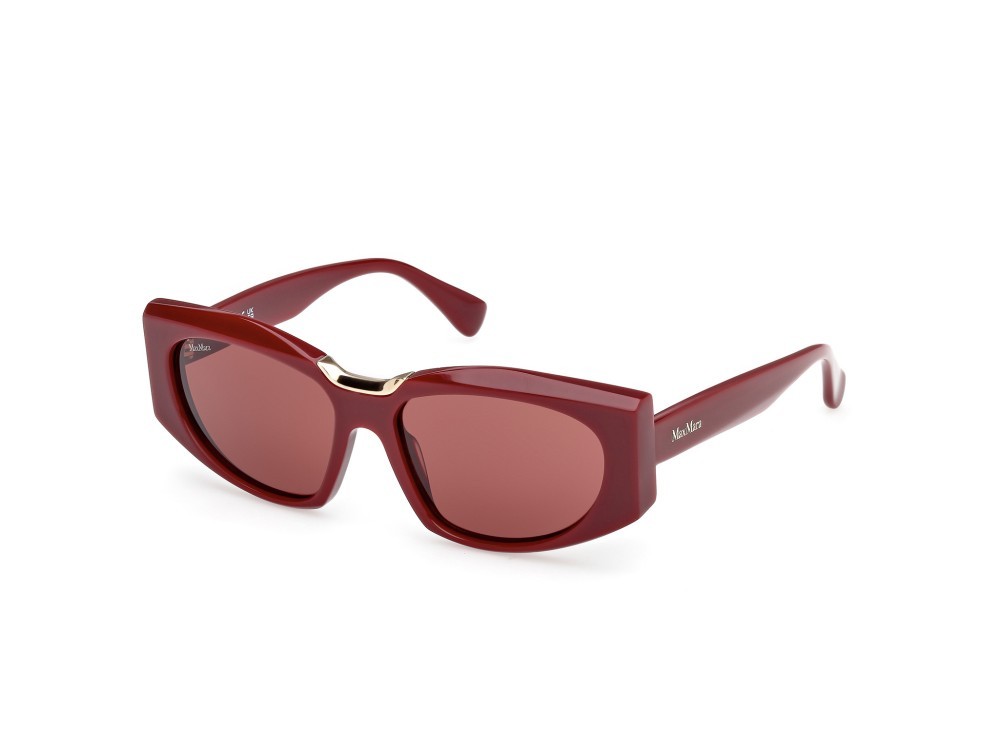 Occhiali da sole MaxMara Spark-8 MM0144 (69S) colore bordeaux lucido forma rettangolare lenti bordeaux