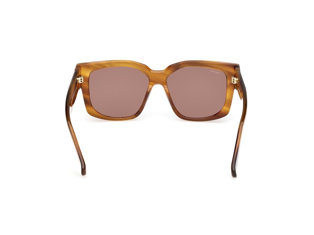 Occhiali da sole MaxMara Glimpse-7 MM0145 (50E) colore marrone chiaro/striato  forma quadrato lenti marrone