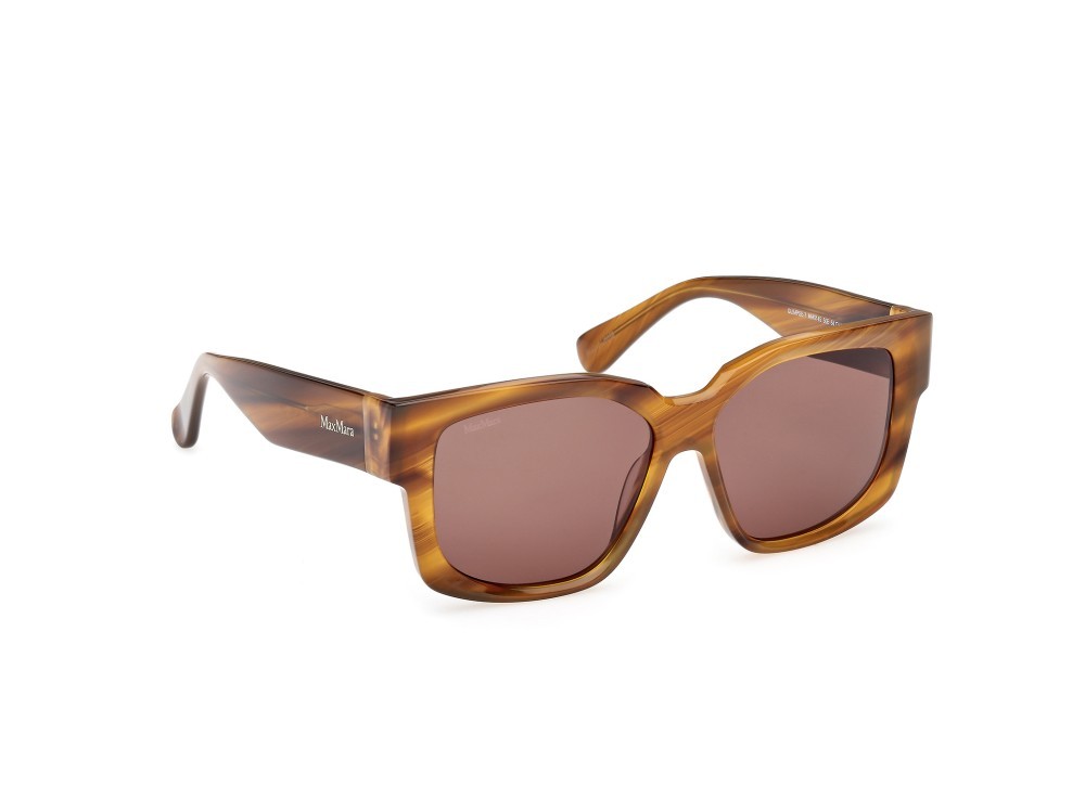 Occhiali da sole MaxMara Glimpse-7 MM0145 (50E) colore marrone chiaro/striato  forma quadrato lenti marrone