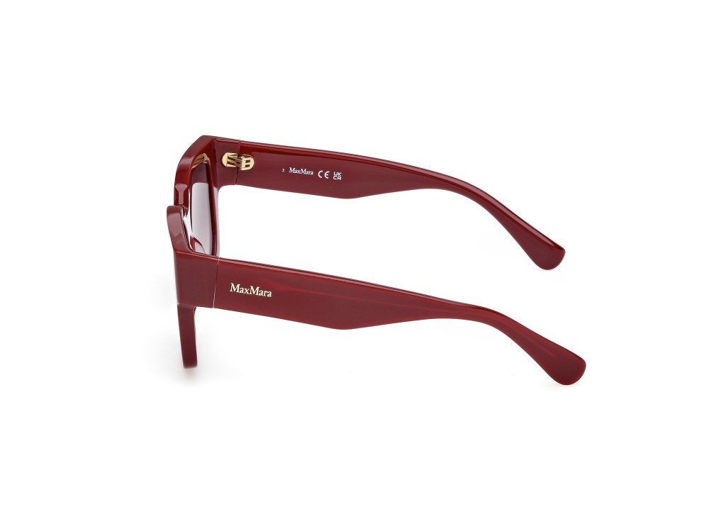 Occhiali da sole MaxMara Glimpse-7 MM0145 (69Z) colore bordeaux lucido forma quadrato lenti viola sfumato o specchiato