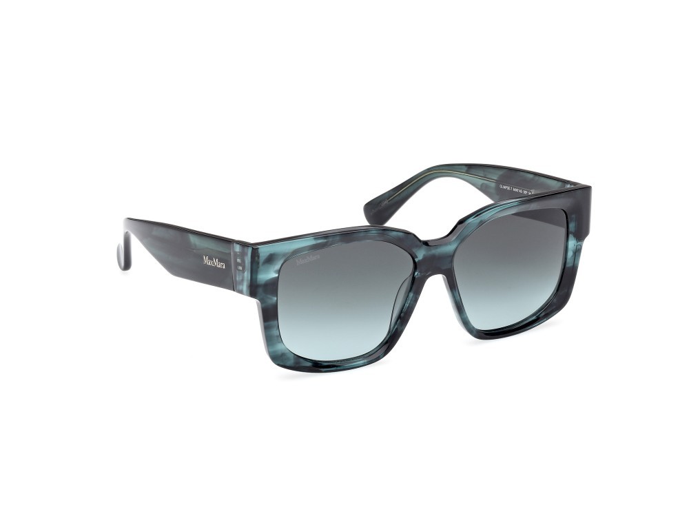 Occhiali da sole MaxMara Glimpse-7 MM0145 (98P) colore verde scuro/striato forma quadrato lenti verde sfumato