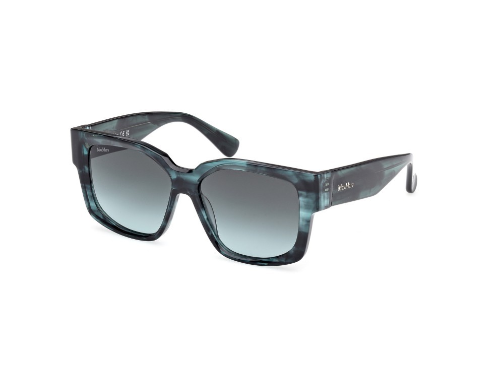 Occhiali da sole MaxMara Glimpse-7 MM0145 (98P) colore verde scuro/striato forma quadrato lenti verde sfumato