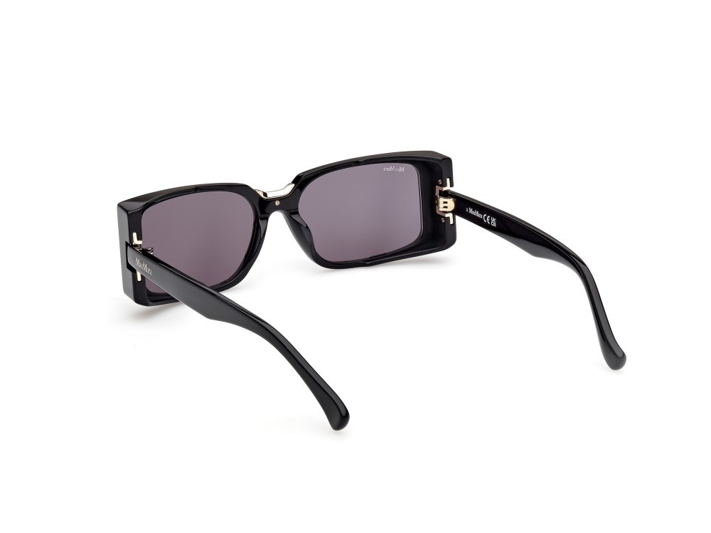 Occhiali da sole MaxMara Spark9 MM0159 (01A) colore nero lucido forma rettangolare lenti fumo