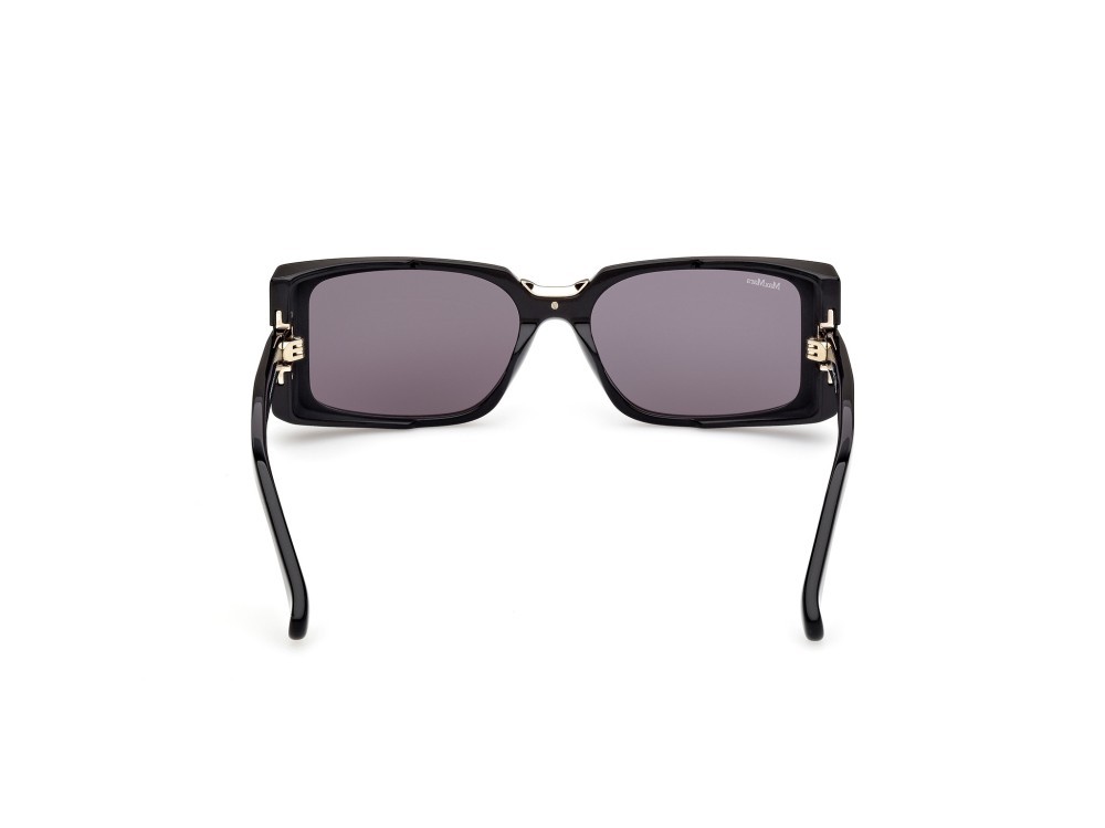 Occhiali da sole MaxMara Spark9 MM0159 (01A) colore nero lucido forma rettangolare lenti fumo