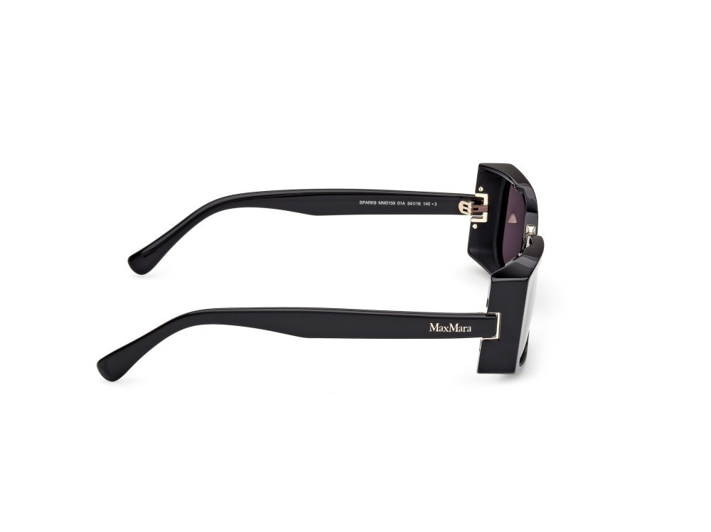 Occhiali da sole MaxMara Spark9 MM0159 (01A) colore nero lucido forma rettangolare lenti fumo