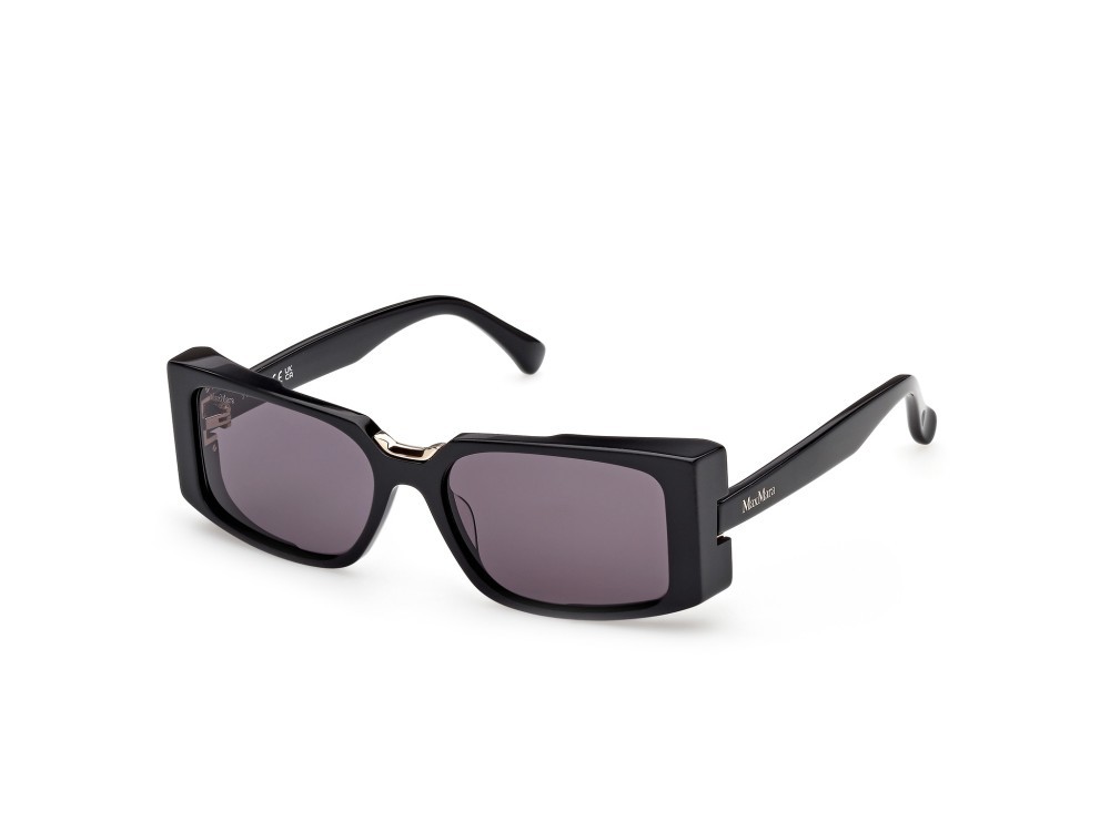 Occhiali da sole MaxMara Spark9 MM0159 (01A) colore nero lucido forma rettangolare lenti fumo