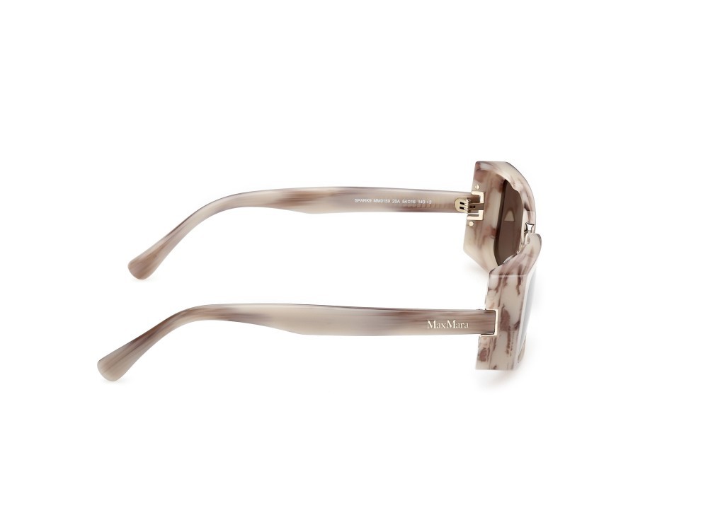 Occhiali da sole MaxMara Spark9 MM0159 (20A) colore corno beige forma rettangolare lenti fumo