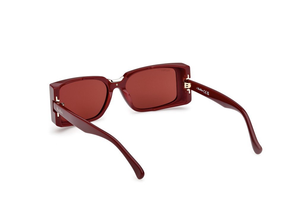 Occhiali da sole MaxMara Spark9 MM0159 (69S) colore bordeaux lucido forma rettangolare lenti bordeaux