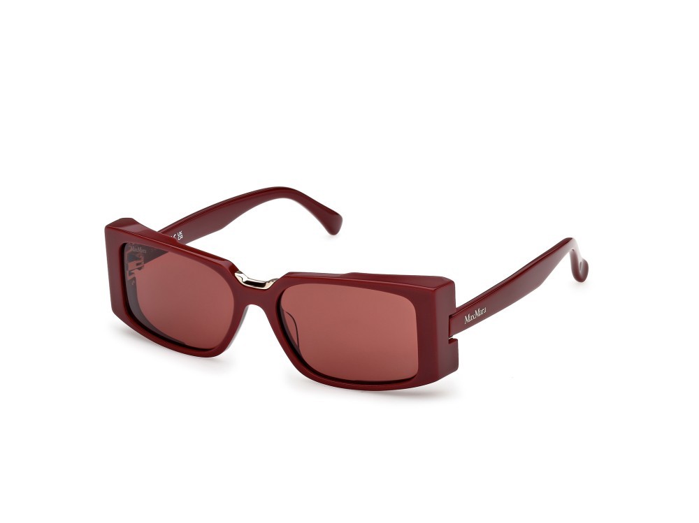 Occhiali da sole MaxMara Spark9 MM0159 (69S) colore bordeaux lucido forma rettangolare lenti bordeaux