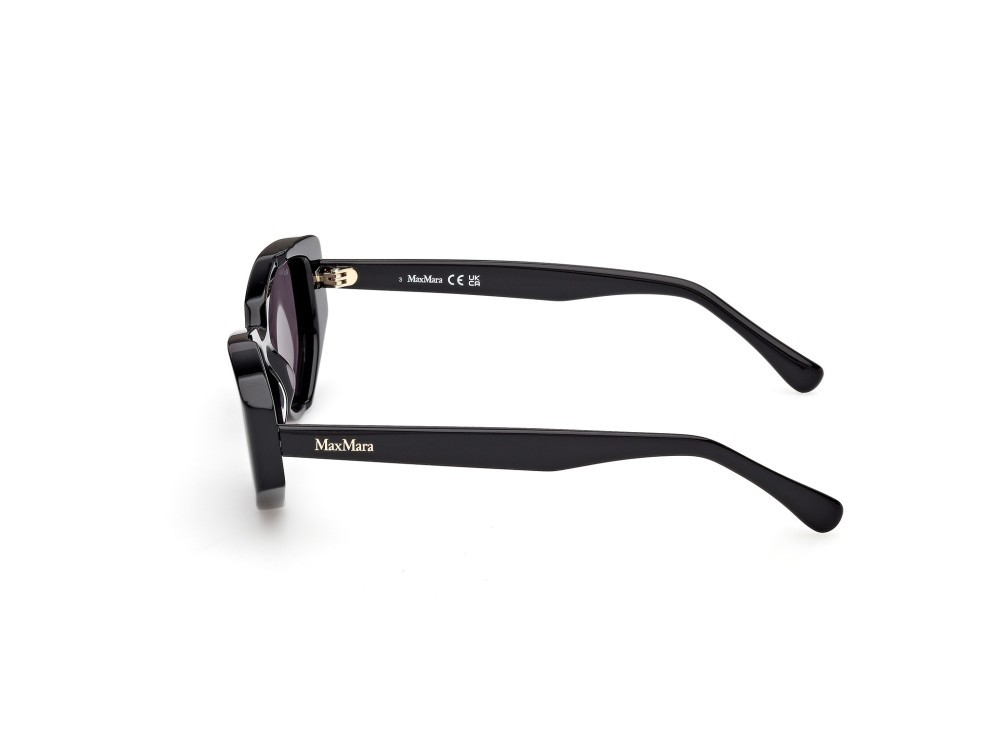 Occhiali da sole MaxMara Lee4 MM0161 (01A) colore nero lucido forma cat eye lenti fumo