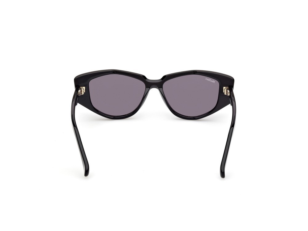 Occhiali da sole MaxMara Lee4 MM0161 (01A) colore nero lucido forma cat eye lenti fumo