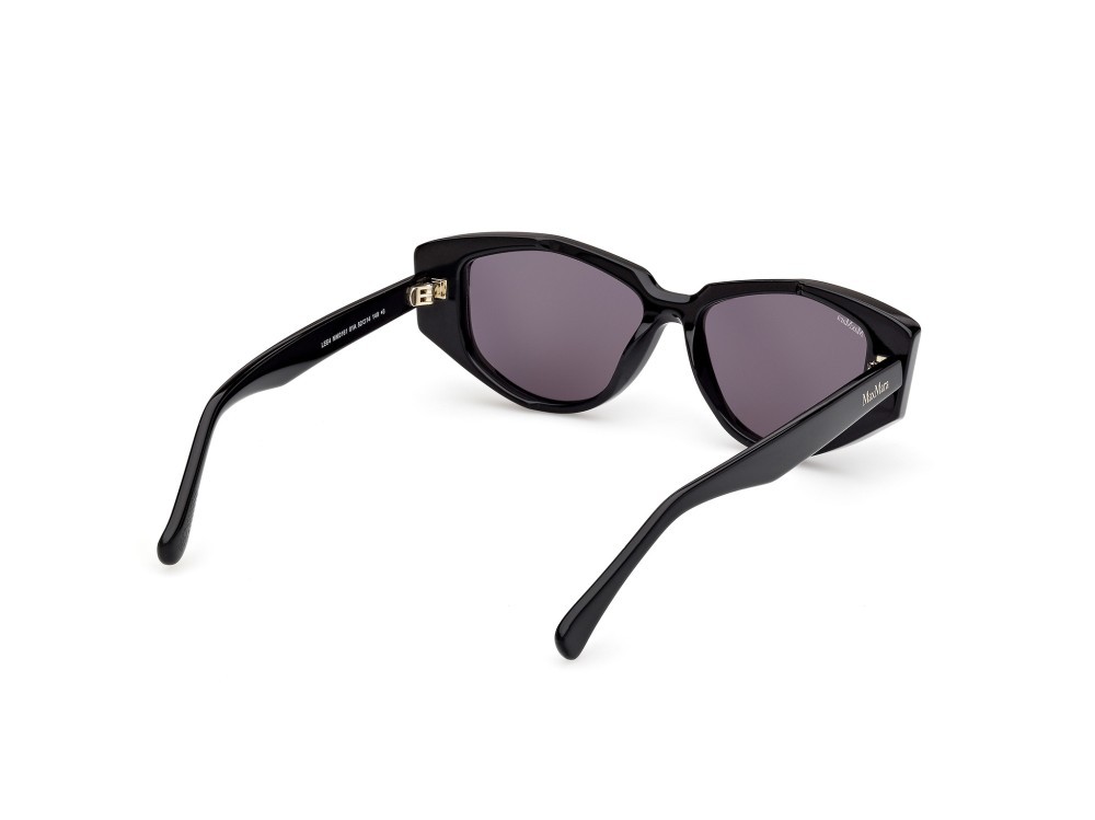 Occhiali da sole MaxMara Lee4 MM0161 (01A) colore nero lucido forma cat eye lenti fumo