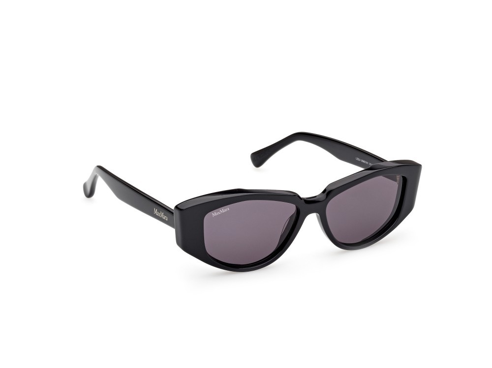 Occhiali da sole MaxMara Lee4 MM0161 (01A) colore nero lucido forma cat eye lenti fumo