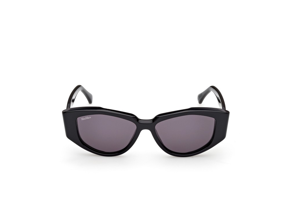 Occhiali da sole MaxMara Lee4 MM0161 (01A) colore nero lucido forma cat eye lenti fumo