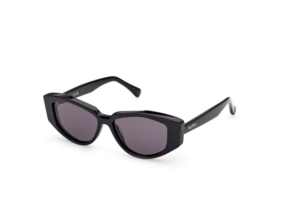 Occhiali da sole MaxMara Lee4 MM0161 (01A) colore nero lucido forma cat eye lenti fumo