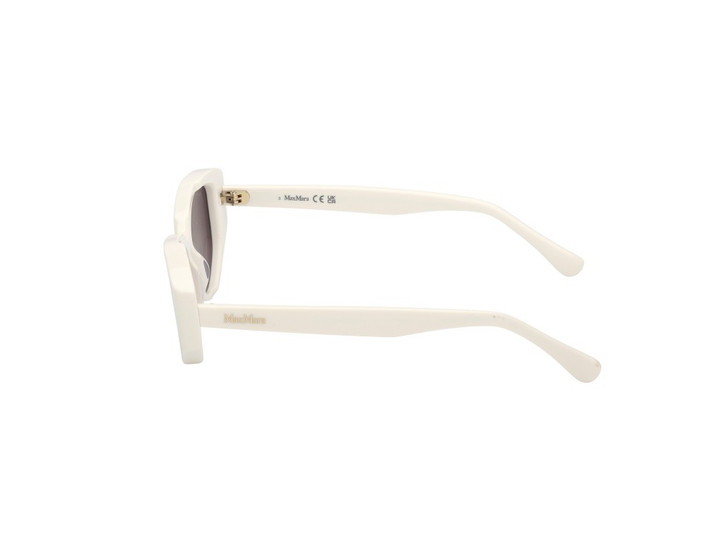 Occhiali da sole MaxMara Lee4 MM0161 (21A) colore bianco lucido forma cat eye lenti fumo