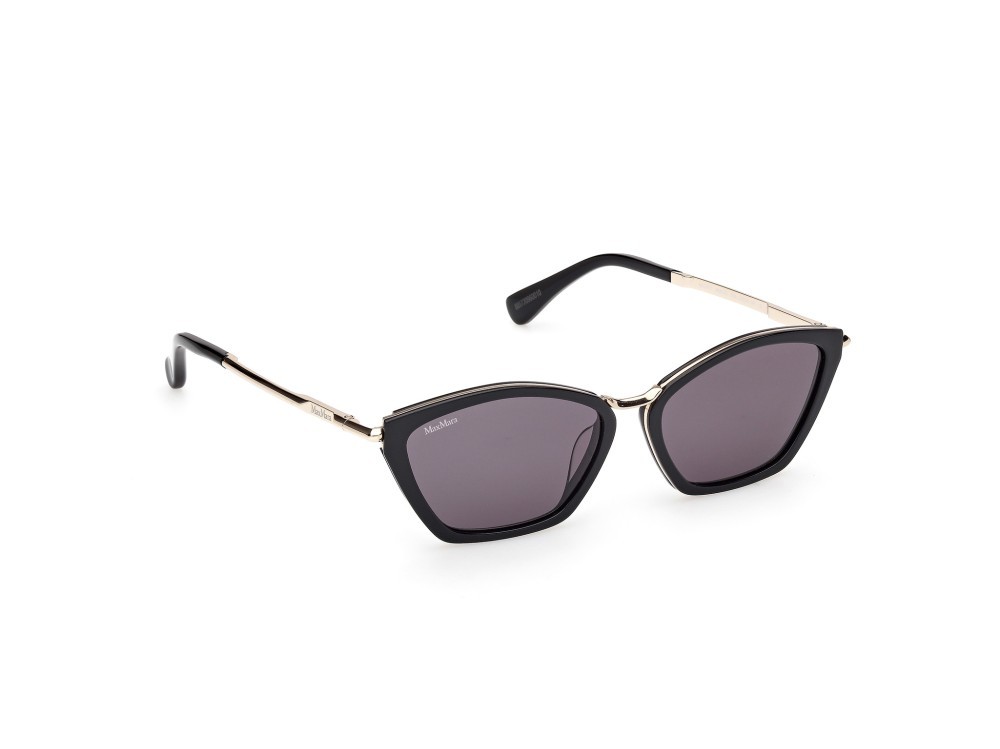 Sonnenbrillen MaxMara Miller7 MM0162 (01A) farbe nero lucido form cat-eye gläser fumo